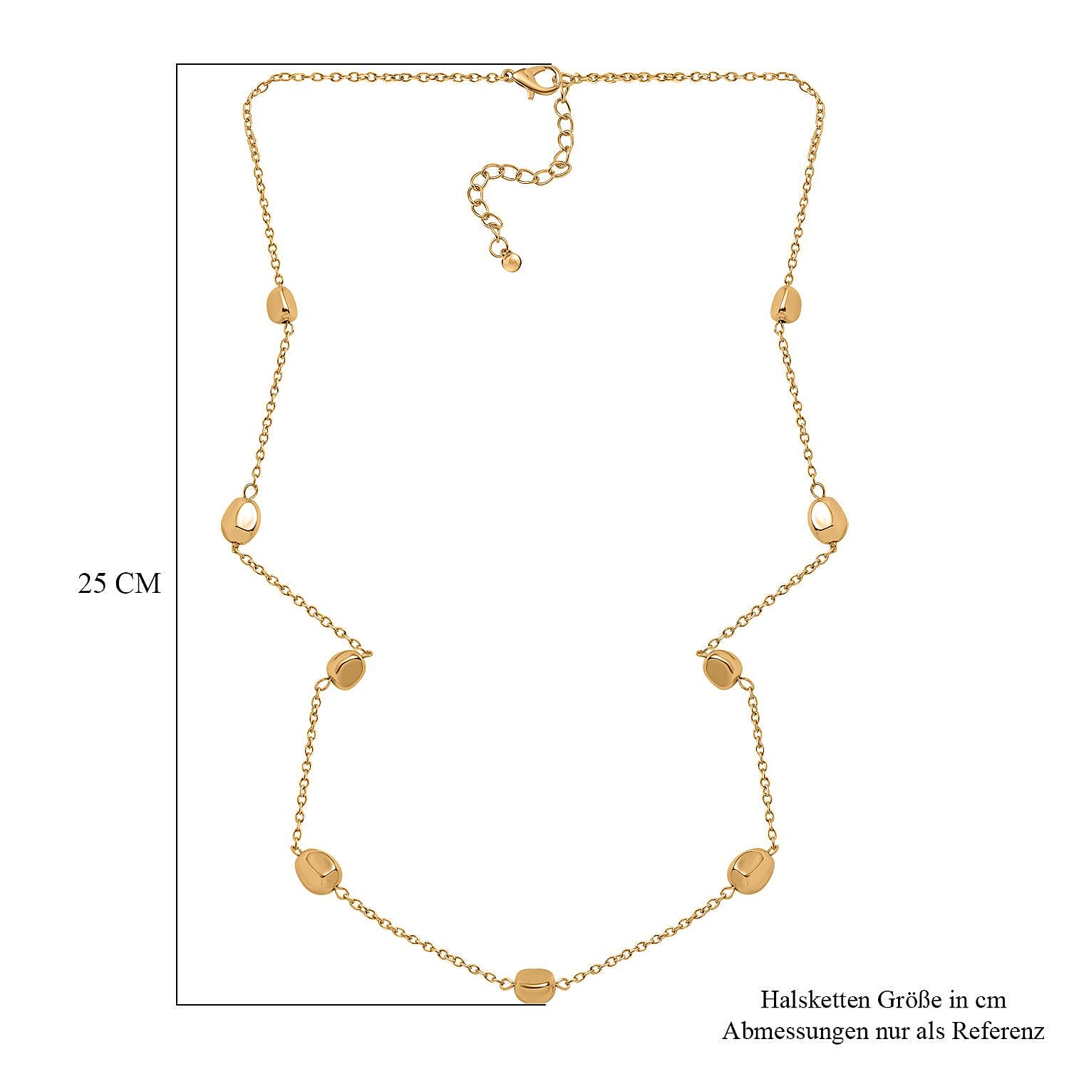 Designer Inspired - Pebble Station Necklace (Size - 29-2.50 Ext) in Yellow Gold Tone 7642440 5