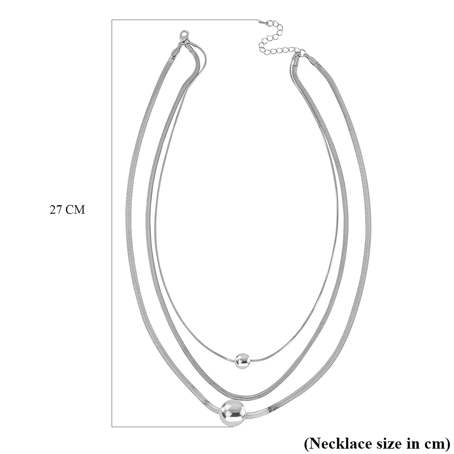 Ball Shell Pearl Lariat Pattern Necklace (Size - 20) in Silver Tone 7591818 3