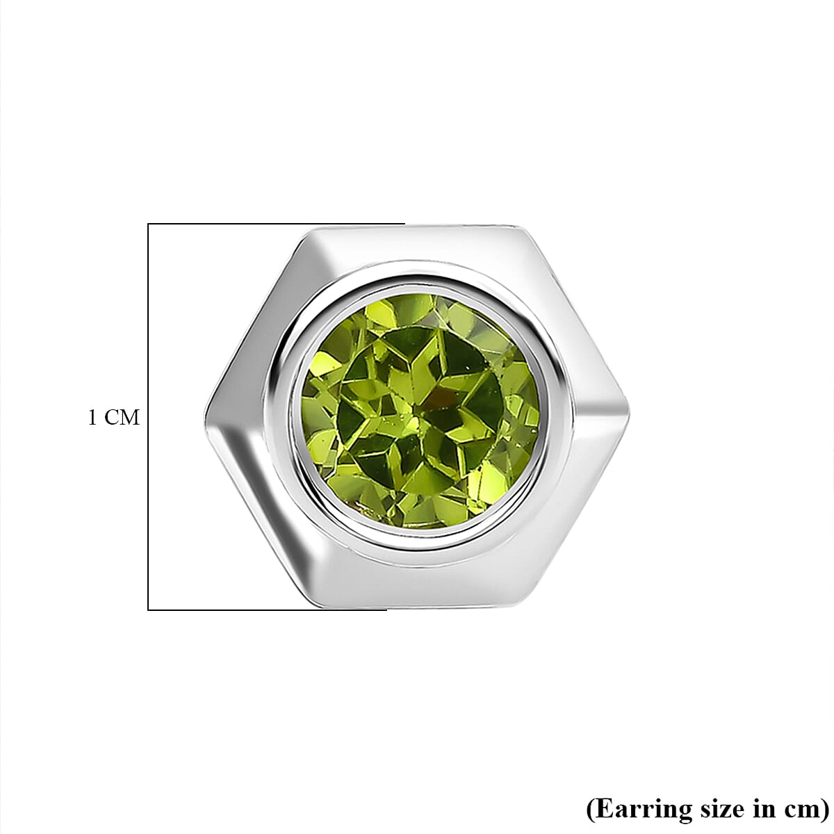Hebei Peridot Solitaire Stud Earrings in Platinum Overlay Sterling Silver 1.80 Ct 7581351 6