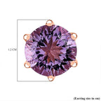 Ultimate Rose De France Amethyst & Natural Zircon Earrings in 18K Vermeil RG Plated Sterling Silver 8.31 Ct
