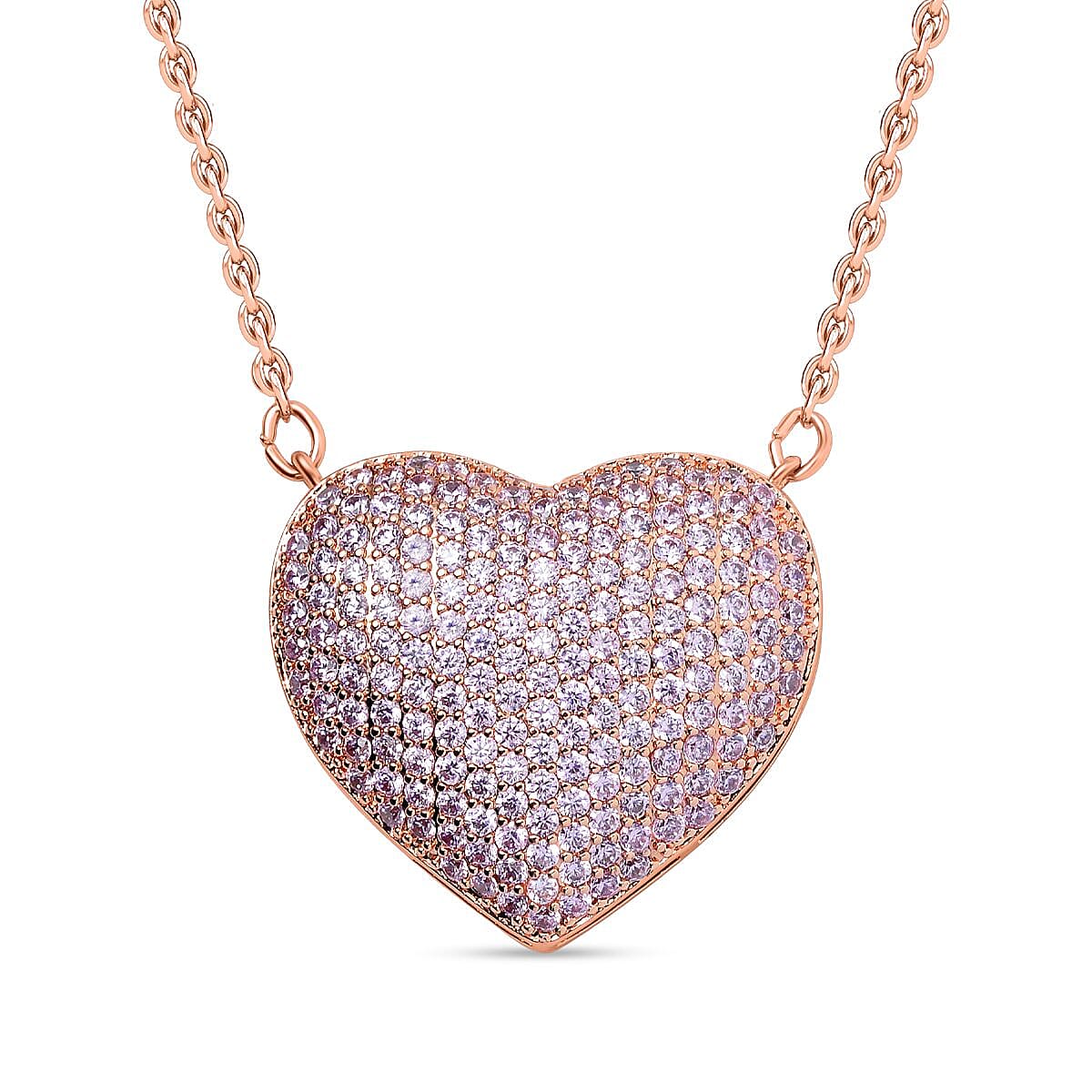 Cubic Zirconia Heart Necklace (Size - 20-2 Ext) 7606754 0