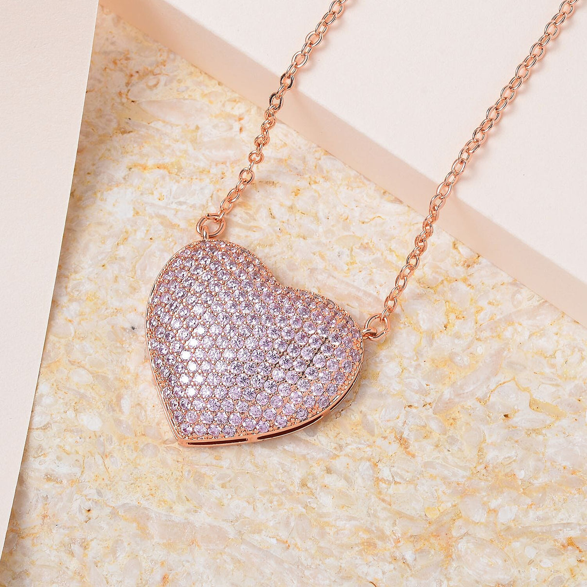 Cubic Zirconia Heart Necklace (Size - 20-2 Ext) 7606754 3
