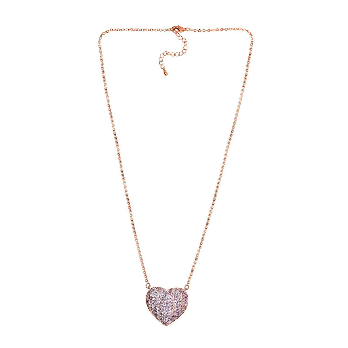 Cubic Zirconia Heart Necklace (Size - 20-2 Ext) 7606754 4