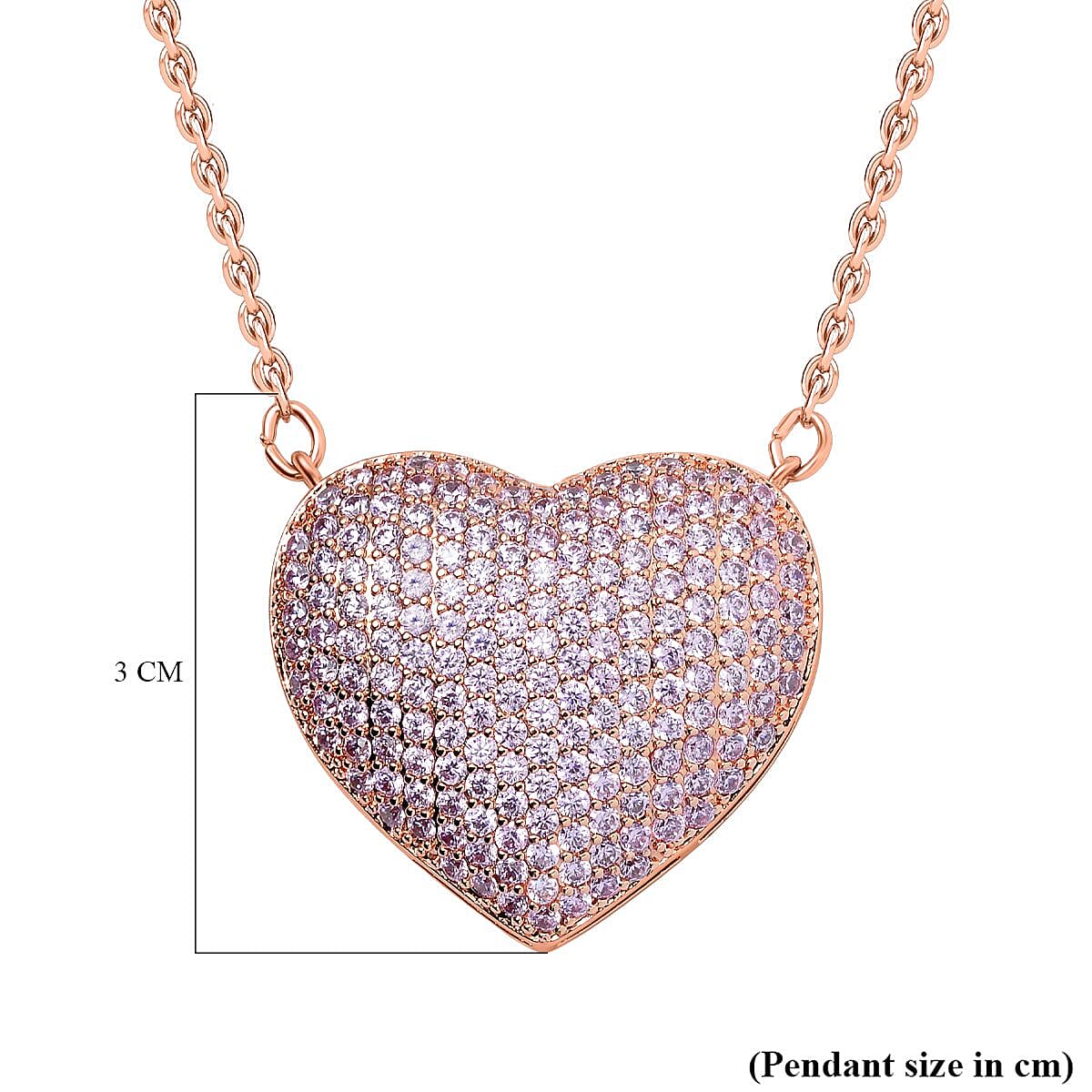 Cubic Zirconia Heart Necklace (Size - 20-2 Ext) 7606754 6