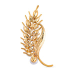 Simulated Pearl & White Crystal Brooch