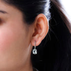 Prasiolite Earrings in Platinum Overlay Sterling Silver 5.06 Ct.