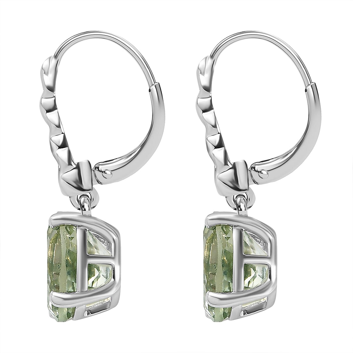 Prasiolite Earrings in Platinum Overlay Sterling Silver 5.06 Ct. 7615795 4