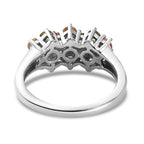 Rainbow Sapphire Cluster Ring in Platinum Overlay Sterling Silver 1.51 Ct