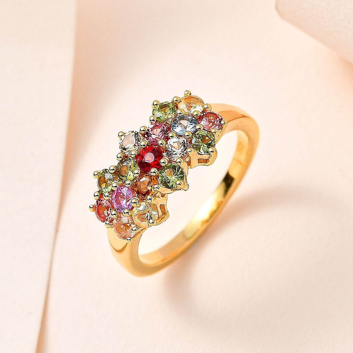 Rainbow Sapphire  Ring in 18K Vermeil YG Plated Sterling Silver 7606049 1