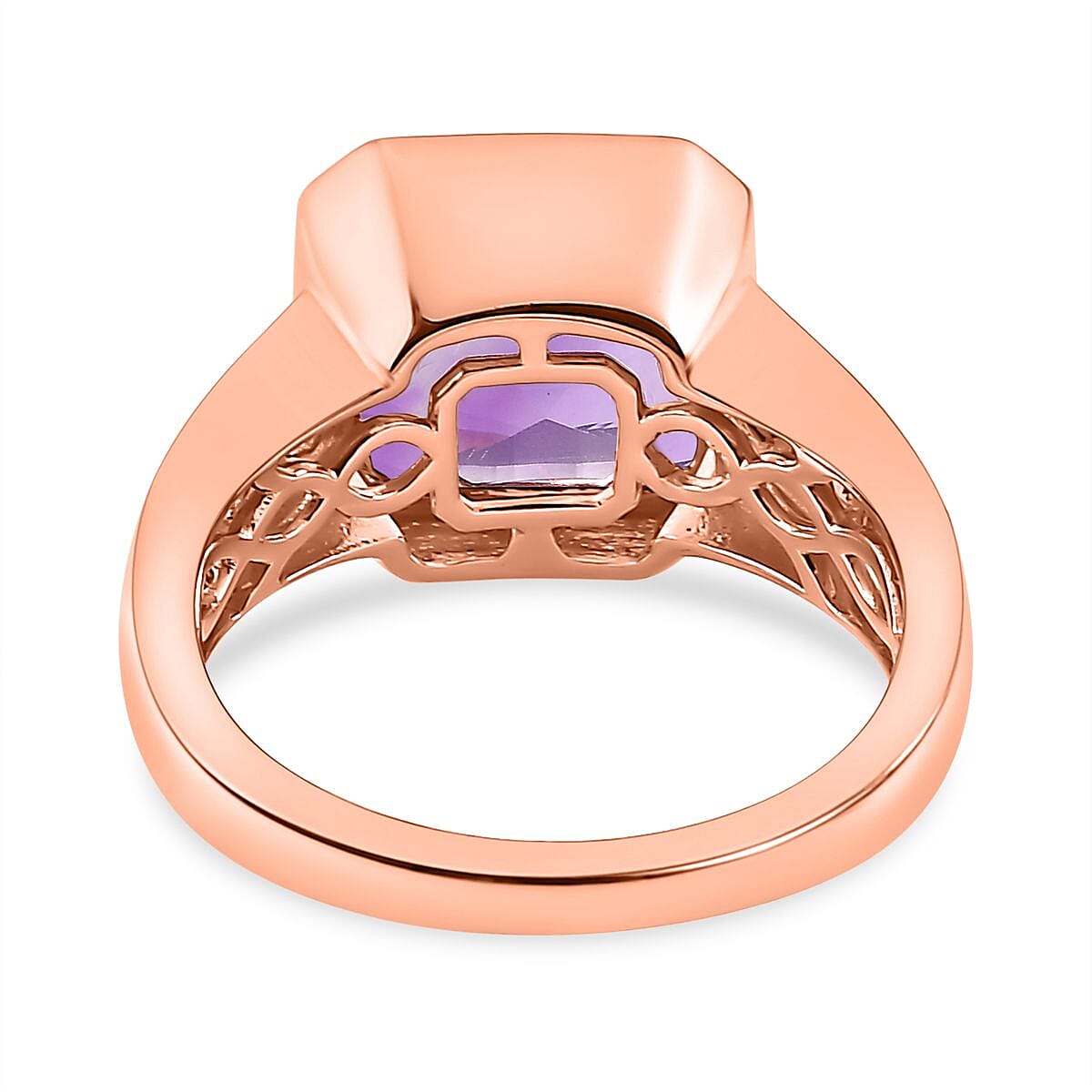Rose De France Amethyst,  Multi-Tourmaline Ring in 18K Vermeil Rose Gold Plated Sterling Silver 7633306 4