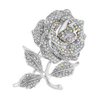 Simulated Mystic White Crystal ,  White Crystal  Brooch