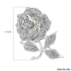 Simulated Mystic White Crystal ,  White Crystal  Brooch