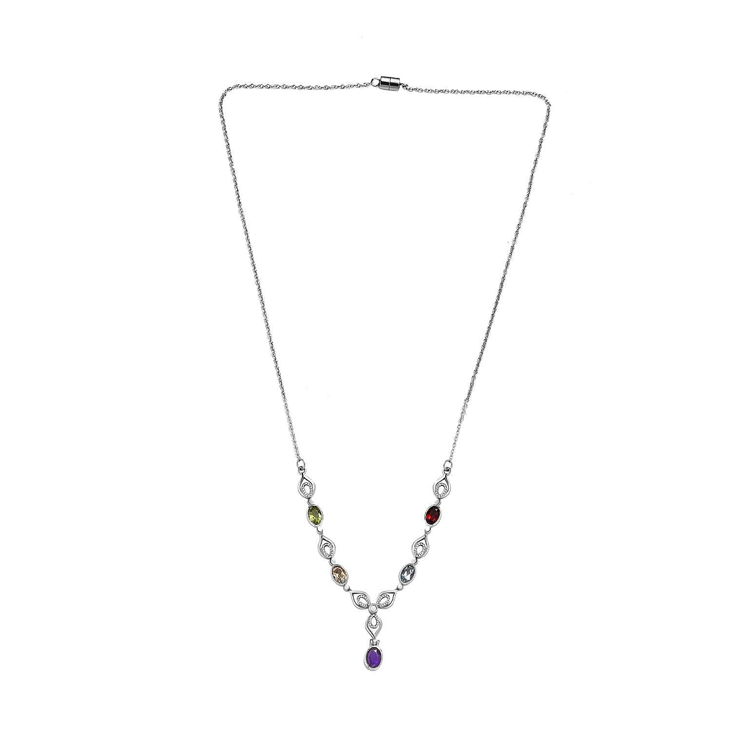 Skyblue Topaz &amp; Multi Gemstone Necklace (Size 20) 2.76 Ct. 7578024 4