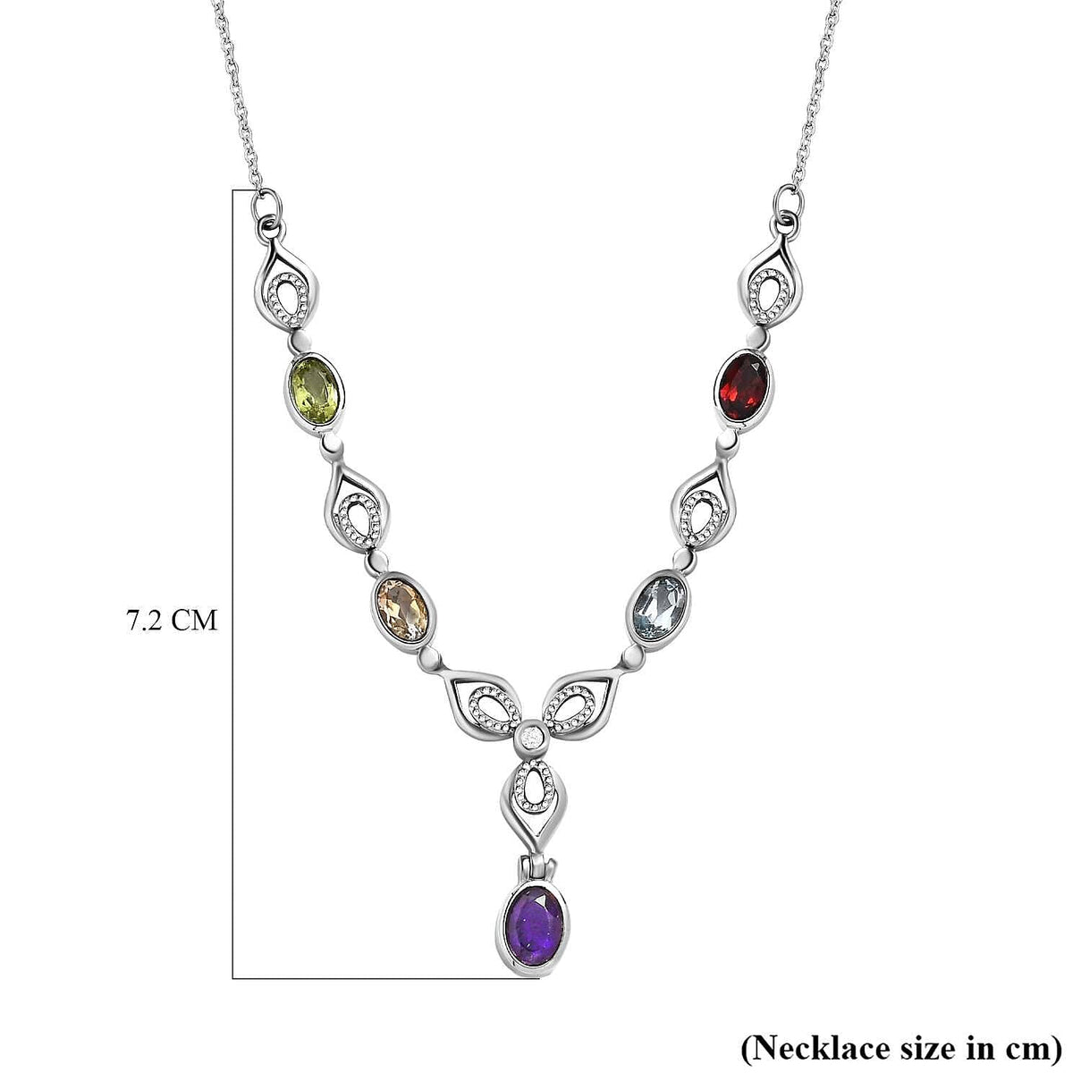 Skyblue Topaz &amp; Multi Gemstone Necklace (Size 20) 2.76 Ct. 7578024 5