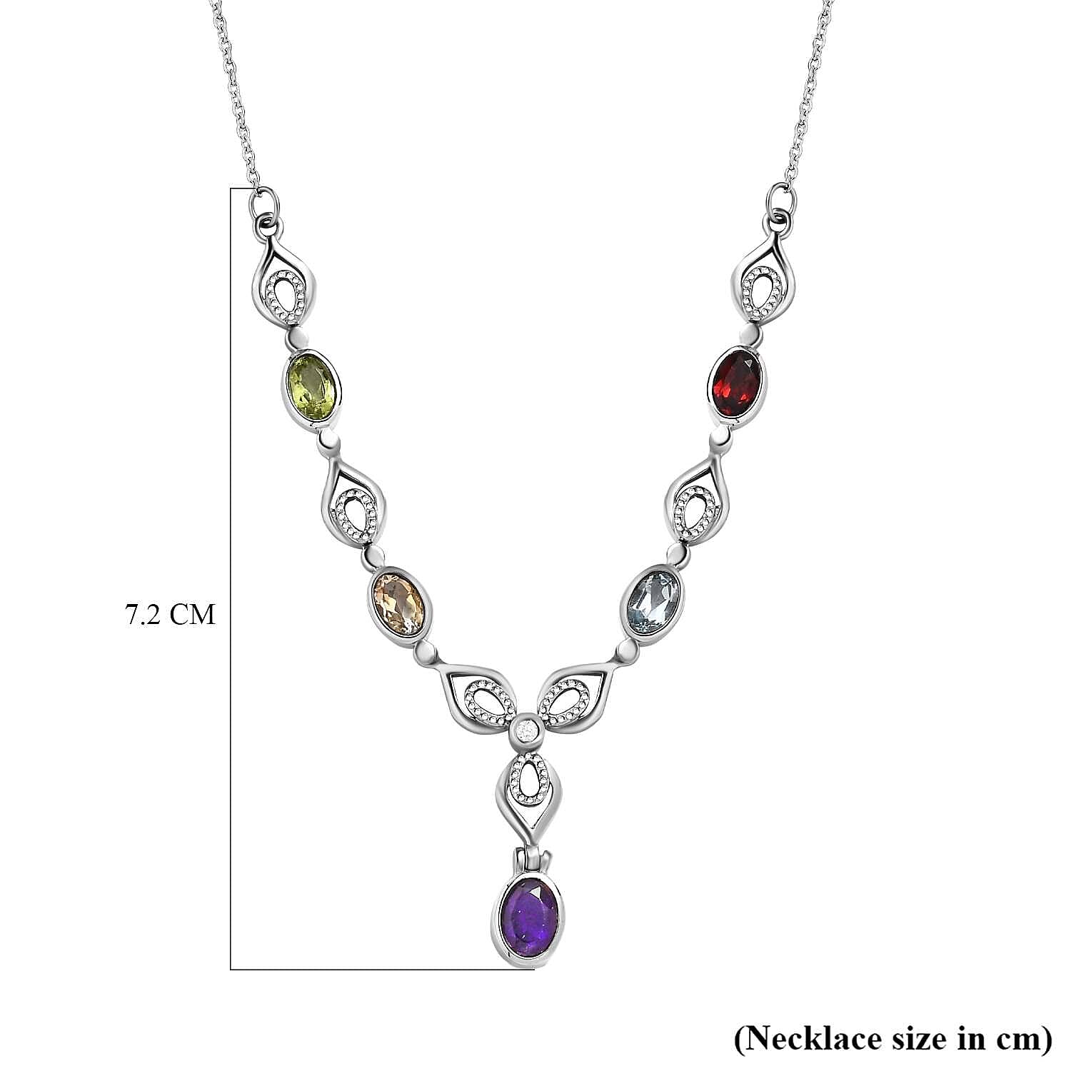 Skyblue Topaz &amp; Multi Gemstone Necklace (Size 20) 2.76 Ct. 7578024 5