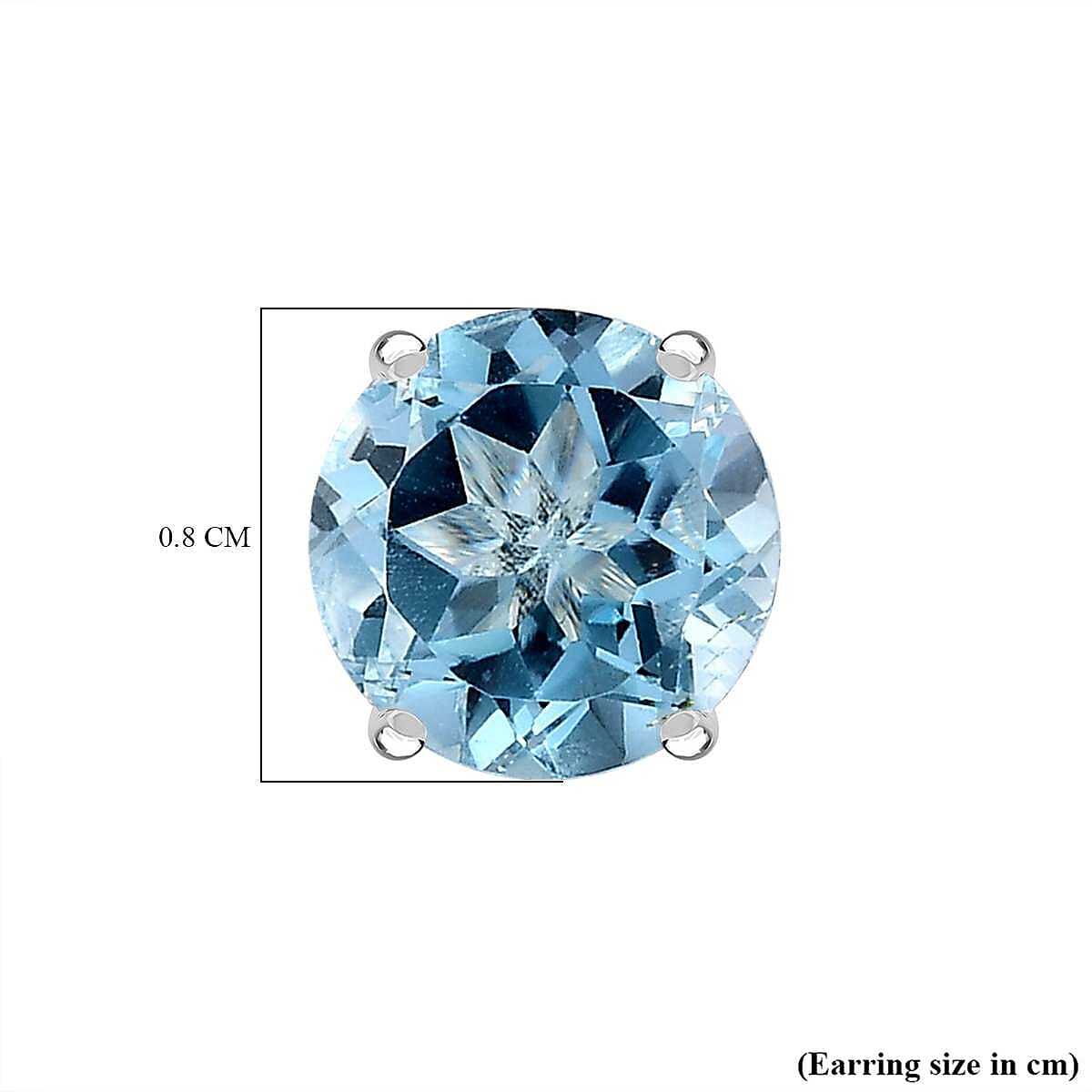 Skyblue Topaz Solitaire Stud Earrings in Sterling Silver 4.83 Ct 7577399 6