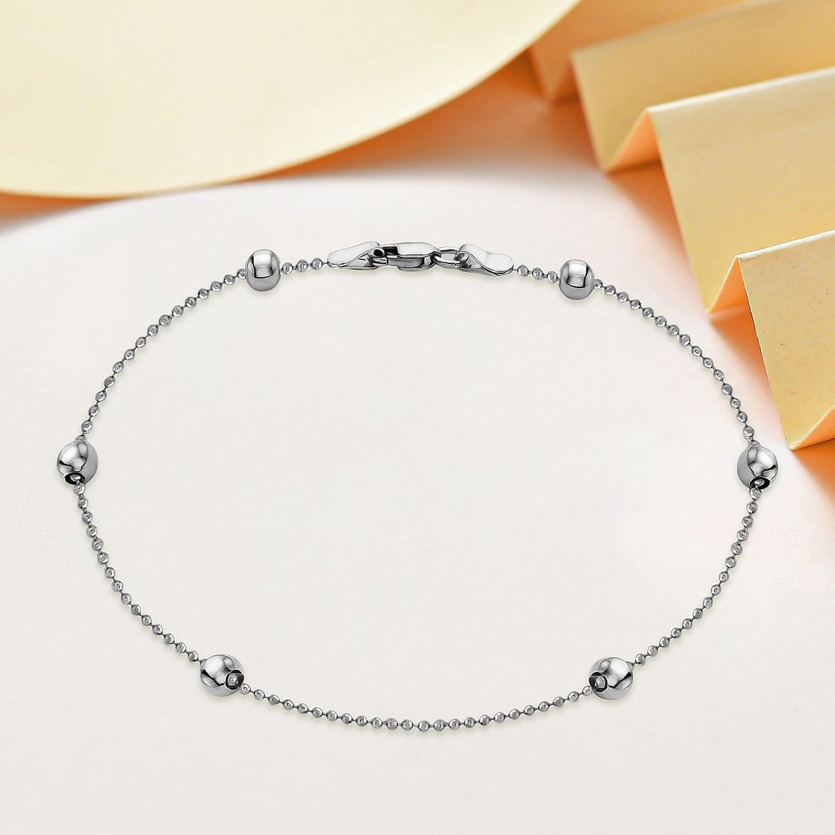 Sterling Silver 6 x 4mm Ball Chain Anklet 9 Inch 7569611 2