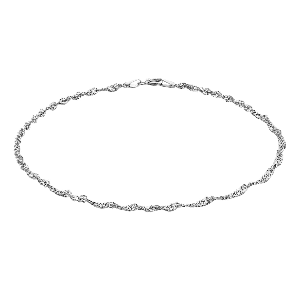 Sterling Silver Twist Curb Anklet 9 Inch 7569613 0