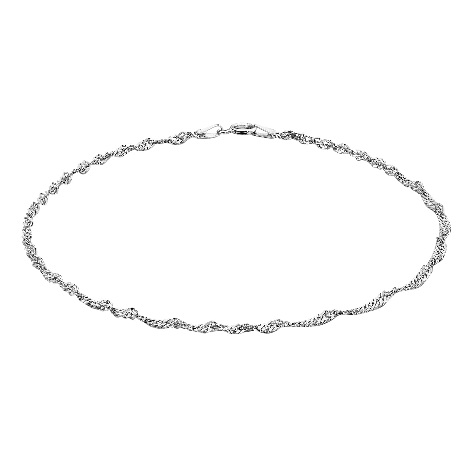 Sterling Silver Twist Curb Anklet 9 Inch 7569613 0