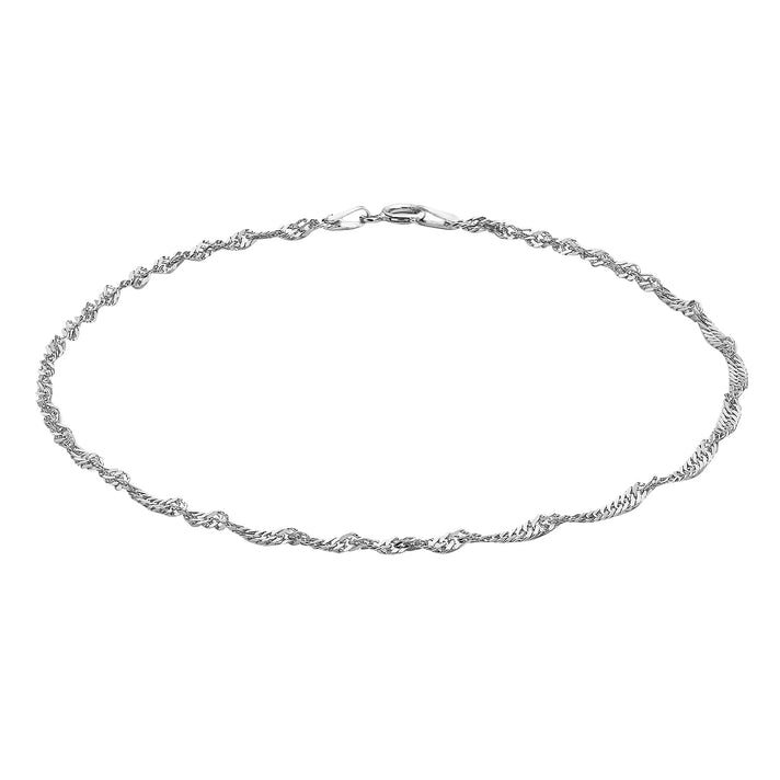 Sterling Silver Twist Curb Anklet 9 Inch 7569613 1