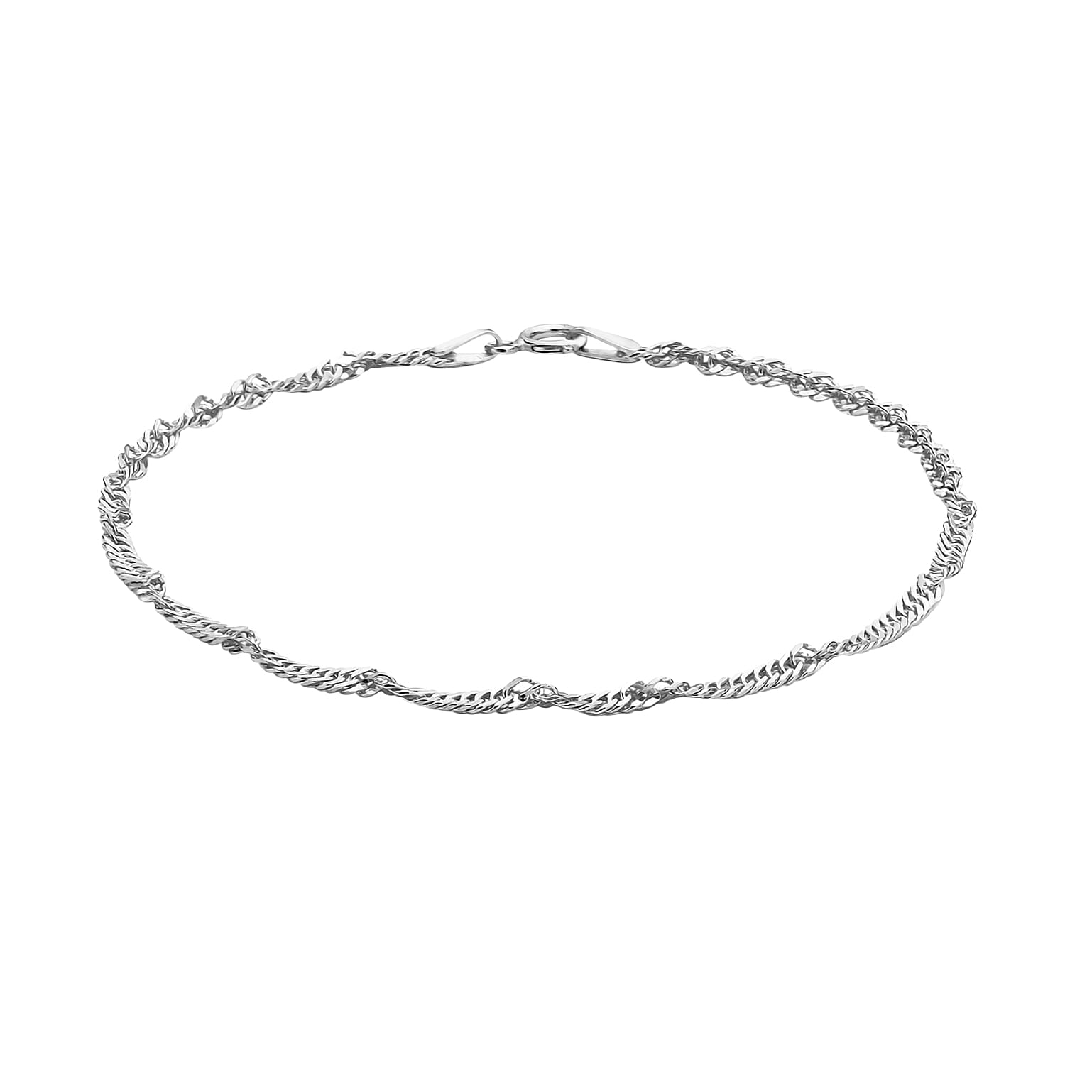 Sterling Silver Twist Curb Anklet 9 Inch 7569620 0
