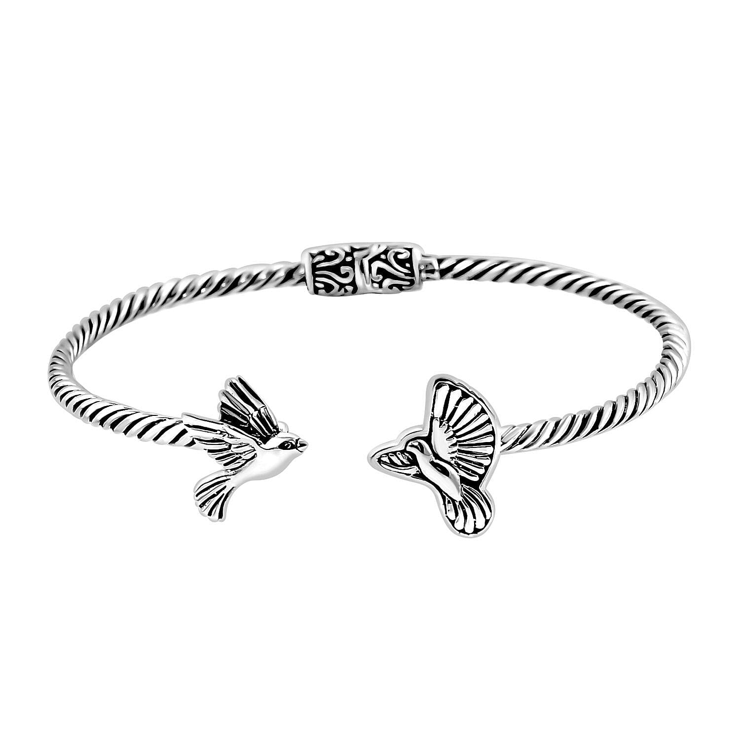 Royal Bali Collection - Sterling Silver Bird Cuff Bangle (Size 7.5), Silver Wt 14.00 GM 7619628 0