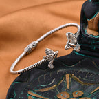 Royal Bali Collection - Sterling Silver Bird Cuff Bangle (Size 7.5), Silver Wt 14.00 GM