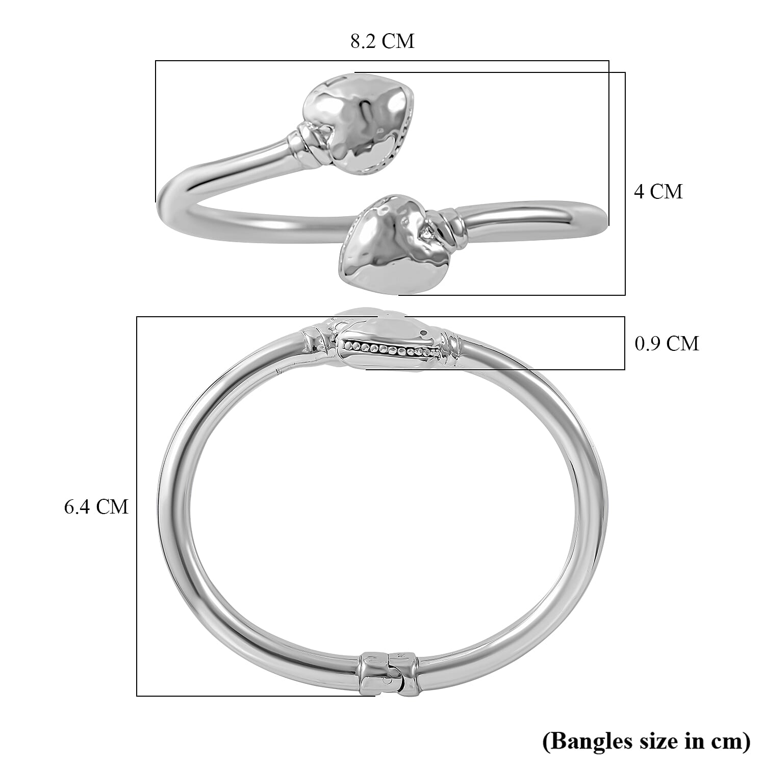 Sterling Silver Heart Bangle, Silver Wt. 14 Gms 7595479 5