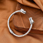 Royal Bali Collection - Sterling Silver Cuff Bangle (Size 7.5), Silver Wt 22.20 GM