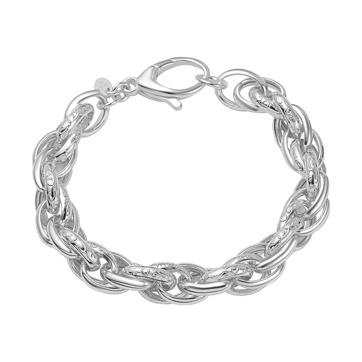 La Bella Italian Made Sterling Silver Prince of Wales Bracelet (Size - 7.5), 18.9 Gms 7648776 1