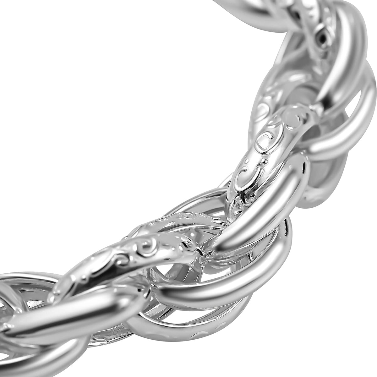 La Bella Italian Made Sterling Silver Prince of Wales Bracelet (Size - 7.5), 18.9 Gms 7648776 2