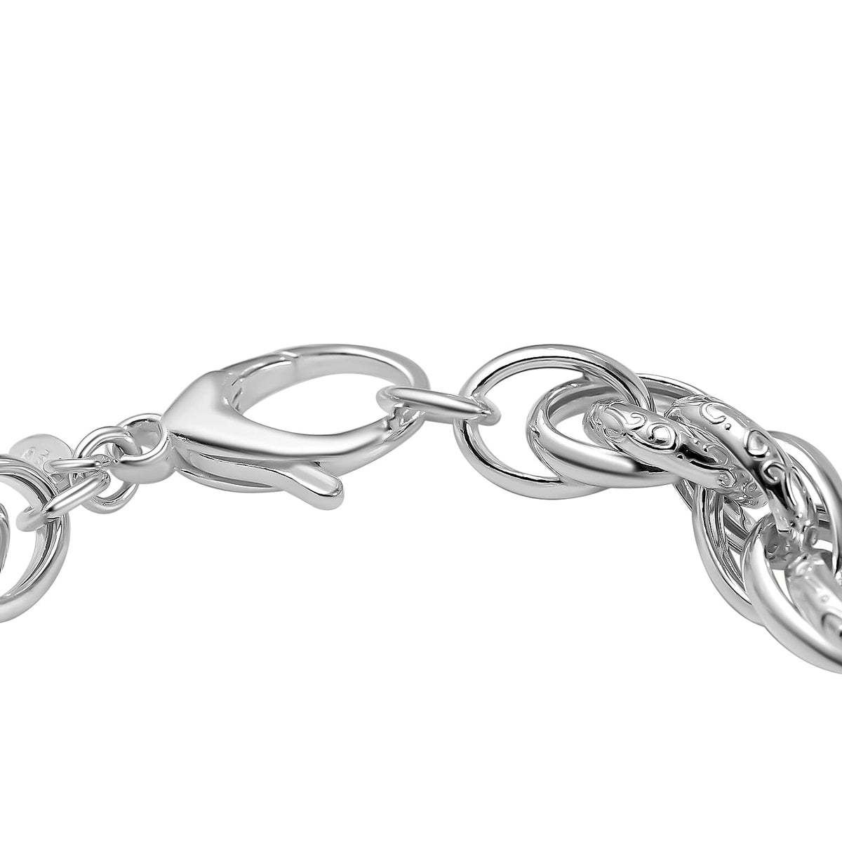 La Bella Italian Made Sterling Silver Prince of Wales Bracelet (Size - 7.5), 18.9 Gms 7648776 3