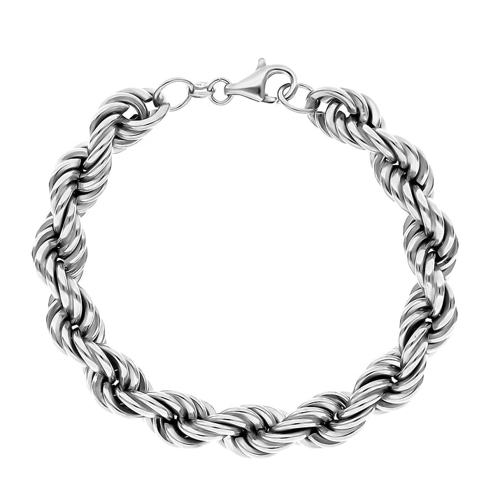 La Bella Italian Fine Jewellery - Sterling Silver Rope Bracelet (Size 7.5) with Lobster Clasp, Silver Wt. 17.60 Gms. 7628719 1