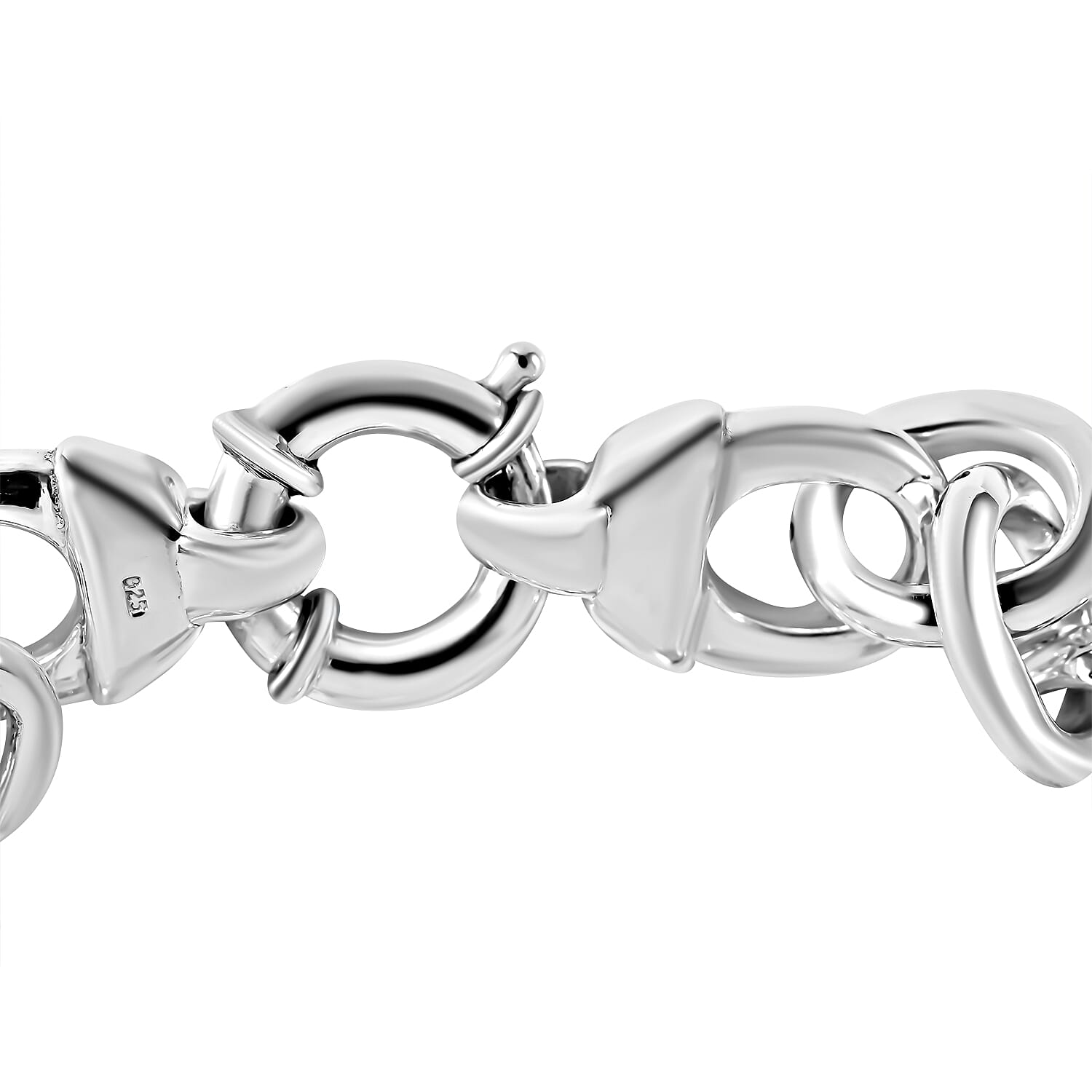 Platinum Overlay Sterling Silver Cable Link Chain Bracelet (Size 7.5), Silver Wt. 20 GM 7595529 3