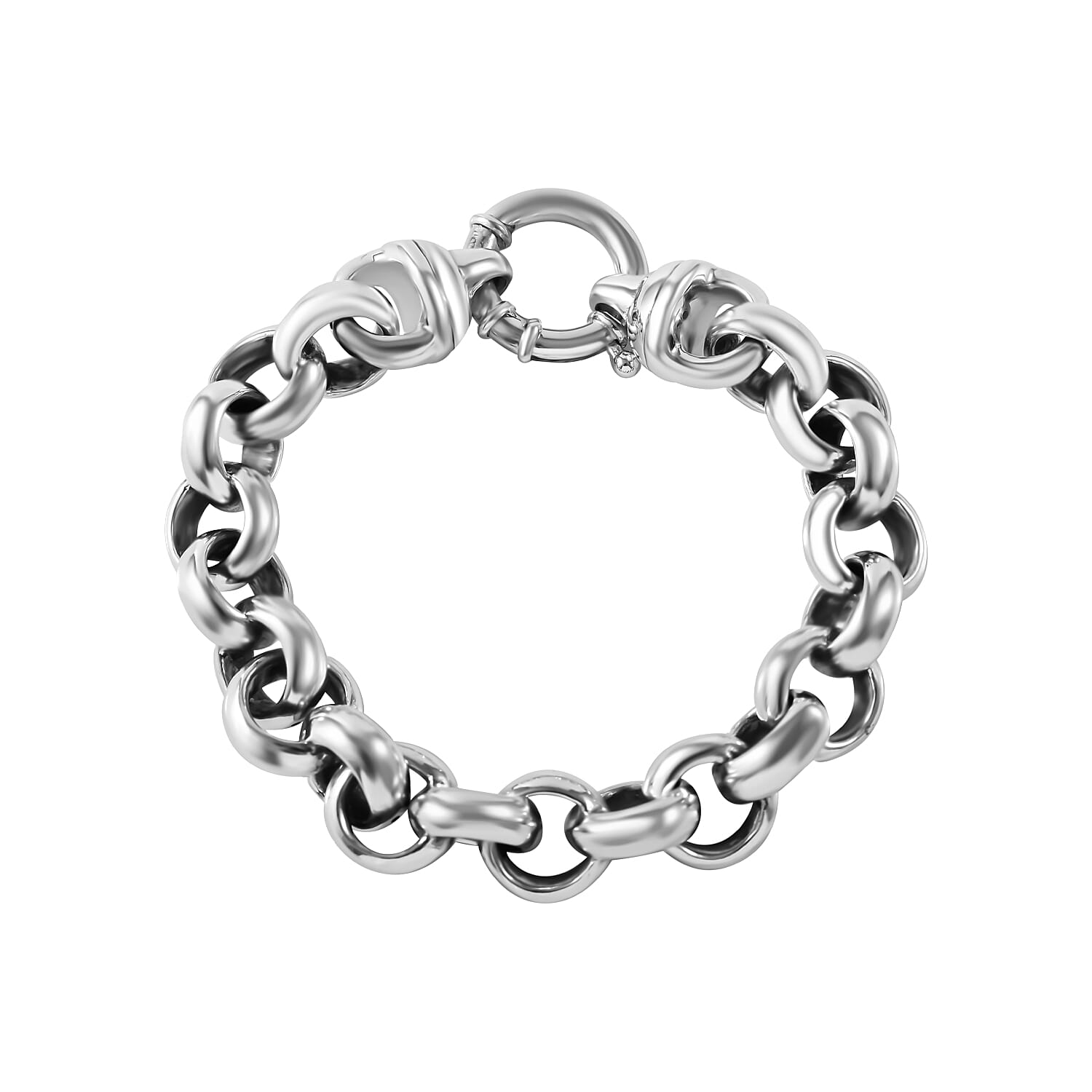 Platinum Overlay Sterling Silver Bracelet (Size - 7.5), Silver Wt. 24 Gms 7595530 0