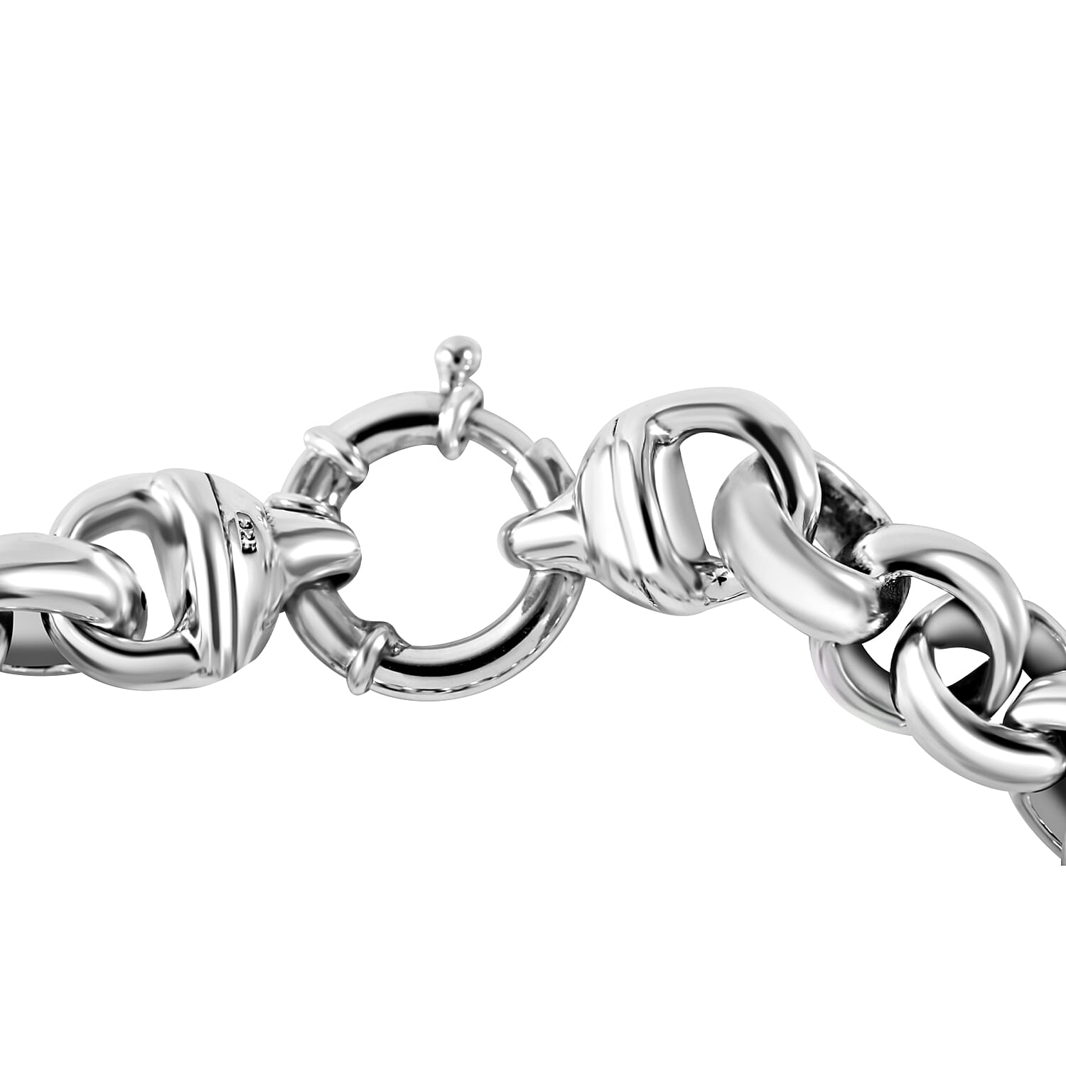 Platinum Overlay Sterling Silver Bracelet (Size - 7.5), Silver Wt. 24 Gms 7595530 3