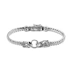 Royal Bali Collection - Sterling Silver Dragon Head Bracelet (Size - 7.5), Silver Wt. 26 Gms
