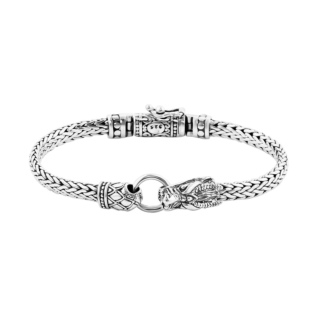 Royal Bali Collection - Sterling Silver Dragon Head Bracelet (Size - 7.5), Silver Wt. 26 Gms 7619873 0
