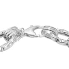 La Bella Italian Made Flat Link Sterling Silver Bracelet (Size - 7.5), 30.5 Gms