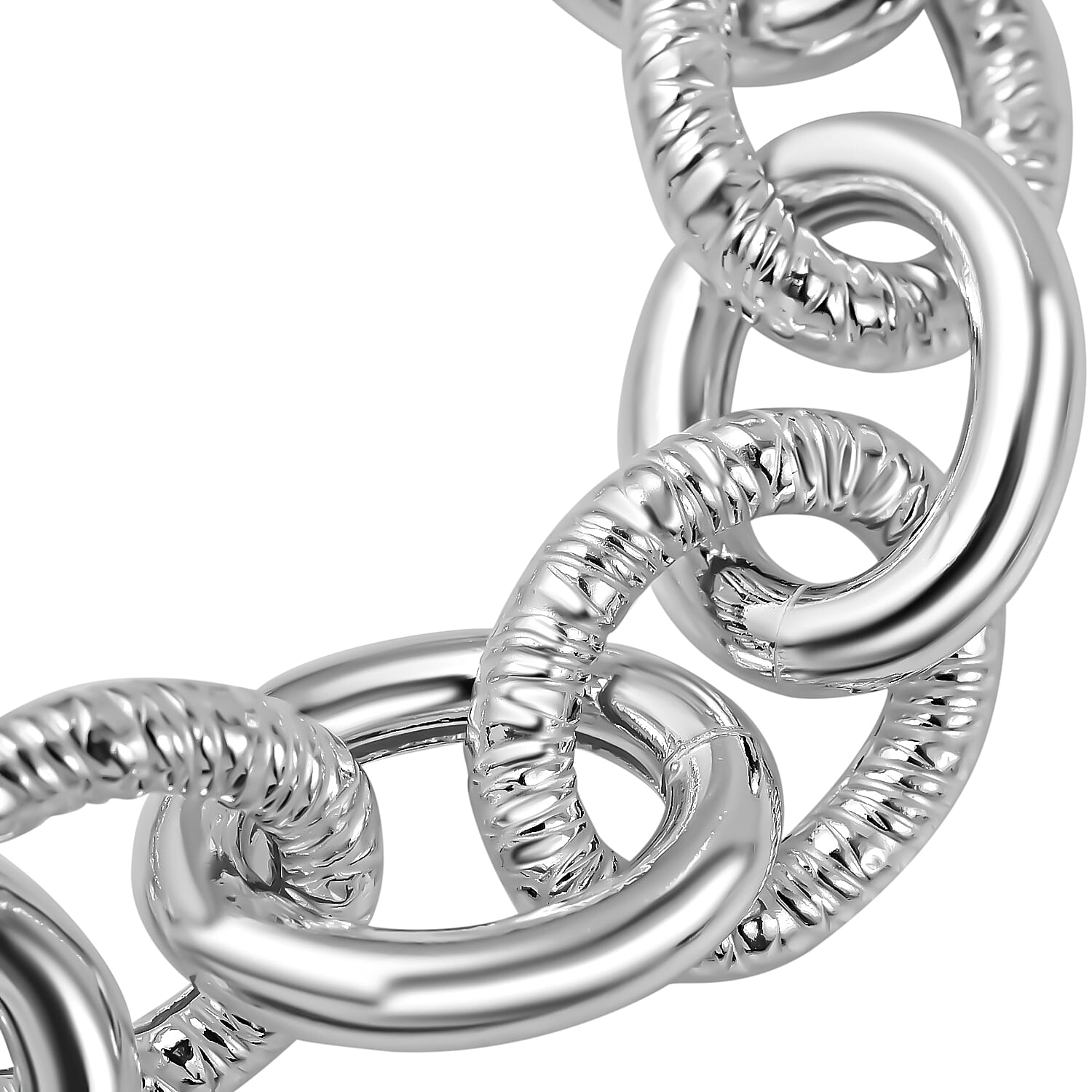 La Bella Italian Made Oval Link Sterling Silver Bracelet (Size 7.5), Silver Wt. 29.45 Gms. 7648764 2