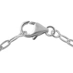 Designer CloseOut- Platinum Overlay Sterling Silver Heart Bracelet with Paper Clip Link Chain (Size - 7.5), Silver Wt. 6.5 Gms