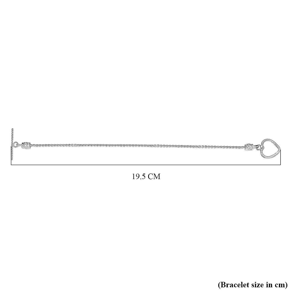 Sterling Silver Heart Bracelet (Size - 7.5) with T-Bar Clasp 7571336 4