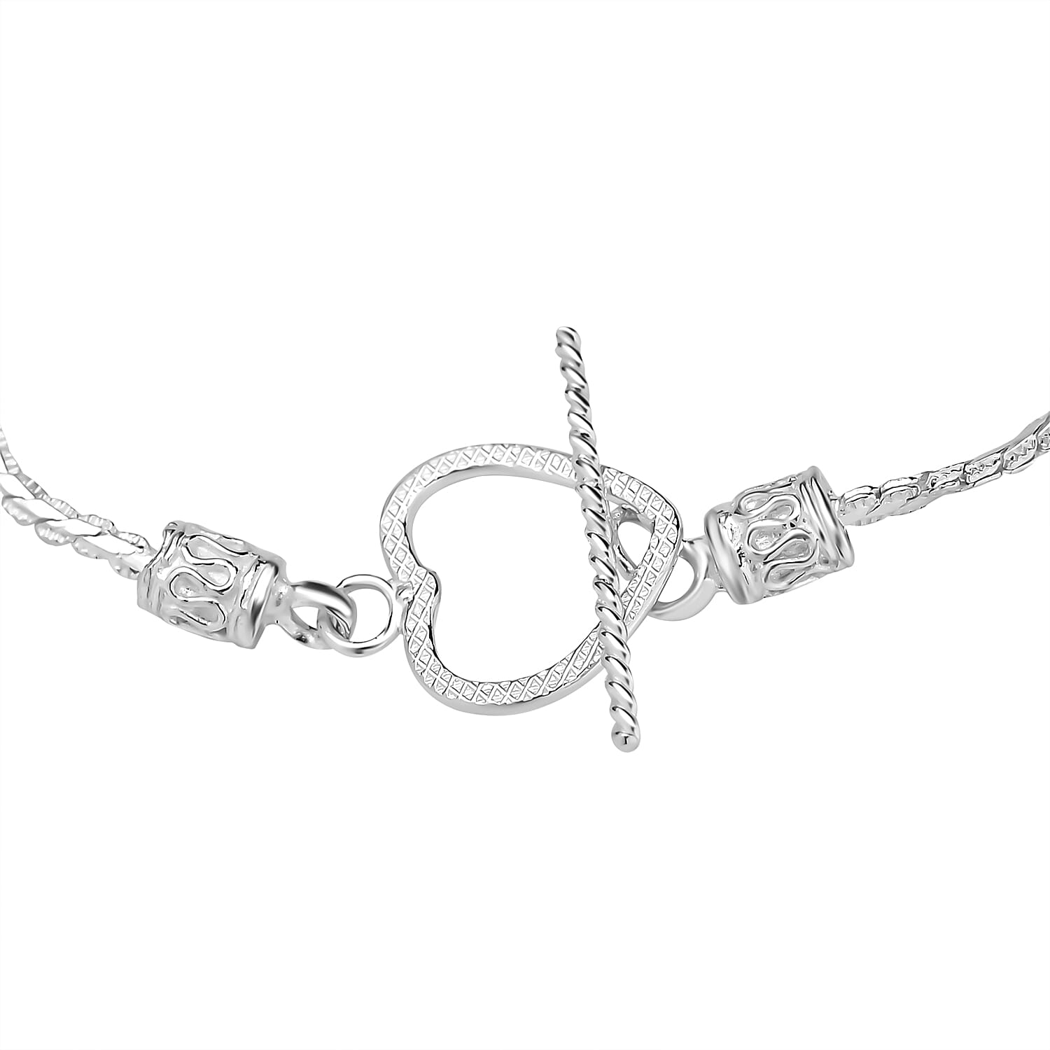 Royal Bali Sterling Silver Heart Bracelet (Size - 7.5) 7571337 4