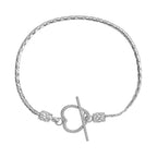 Sterling Silver Heart Bracelet (Size - 7.5)