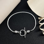 Sterling Silver Heart Bracelet (Size - 7.5)