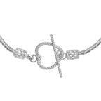 Sterling Silver Heart Bracelet (Size - 7.5)