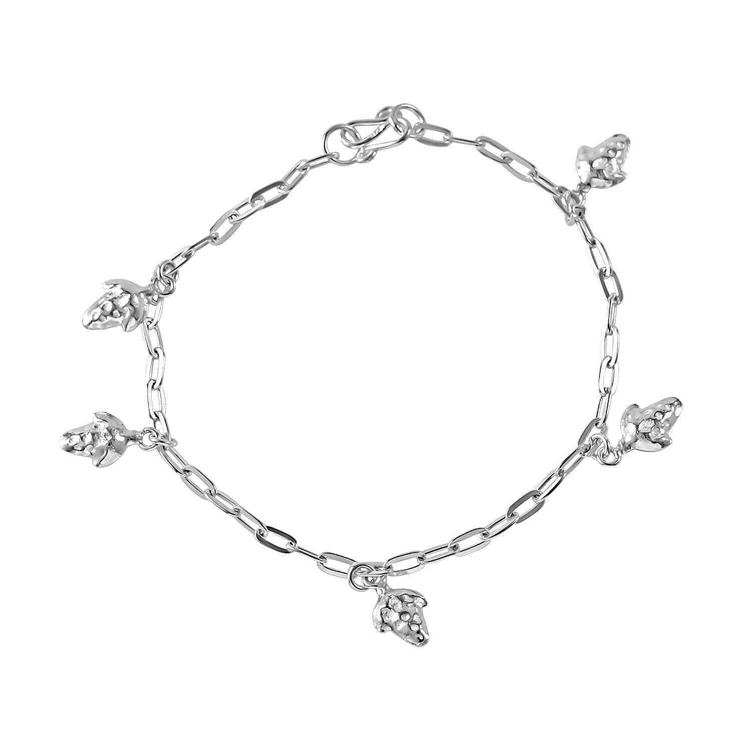 Sterling Silver Bracelet Strawberry Charm Bracelet (Size - 7.5) 7595013 0