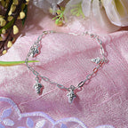 Sterling Silver Paper Clip Charms Bracelet (Size - 7.5)