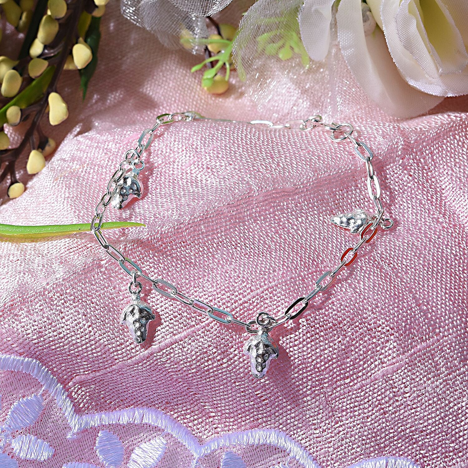 Sterling Silver Bracelet Strawberry Charm Bracelet (Size - 7.5) 7595013 2