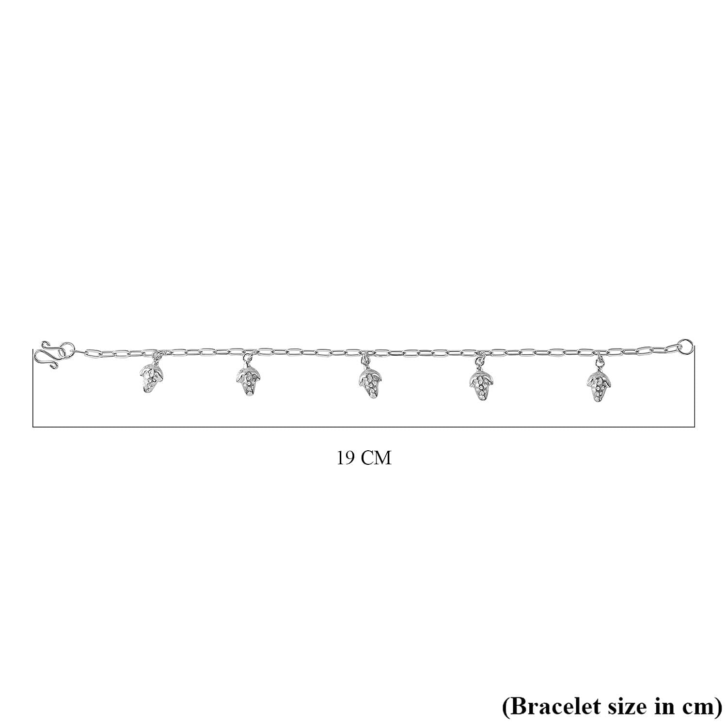 Sterling Silver Bracelet Strawberry Charm Bracelet (Size - 7.5) 7595013 6